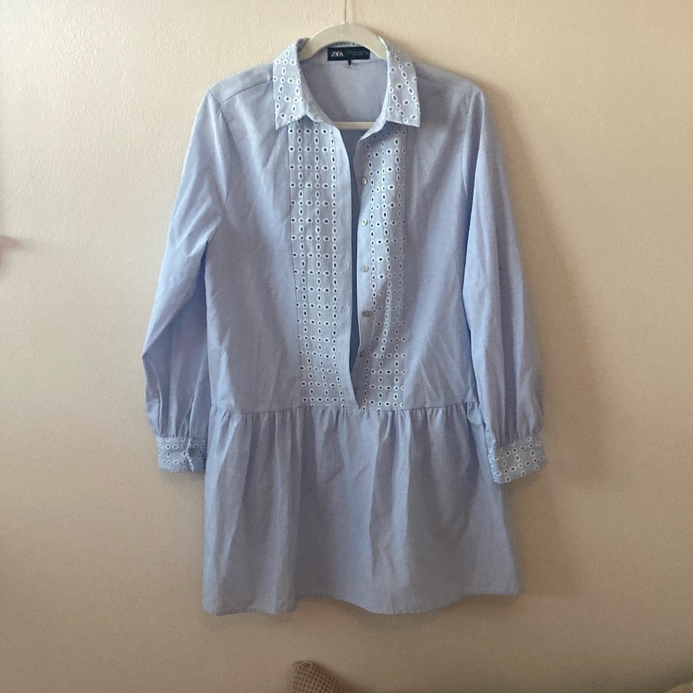 Zara blouse Dress light blue medium